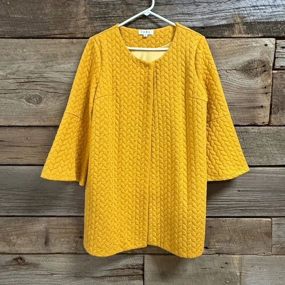 TMHL Anthropologie quilted bell sleeve lightweight jacket, M, dark mustard colo - Picture 1 of 6